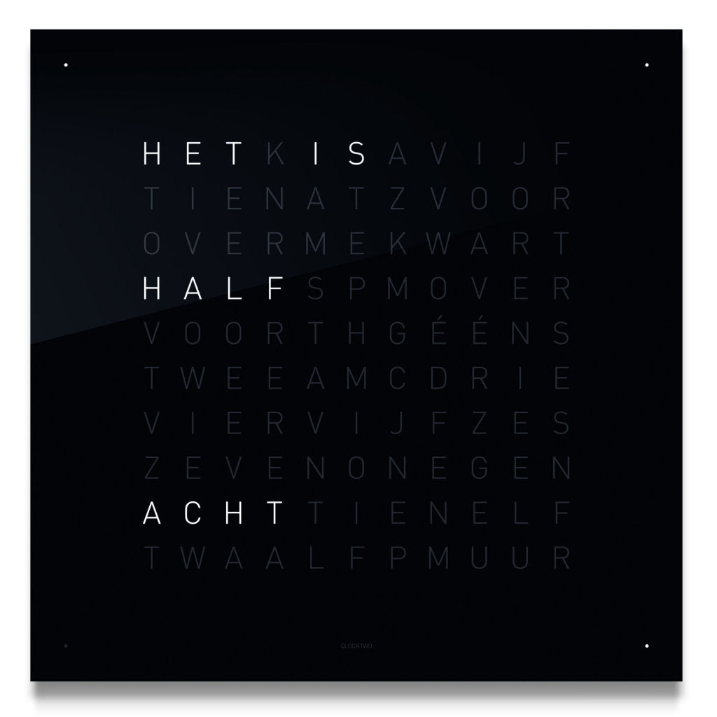 Front Panel QLOCKTWO Earth 13.5 Pure Acryl Qolor - Black Ice Tea