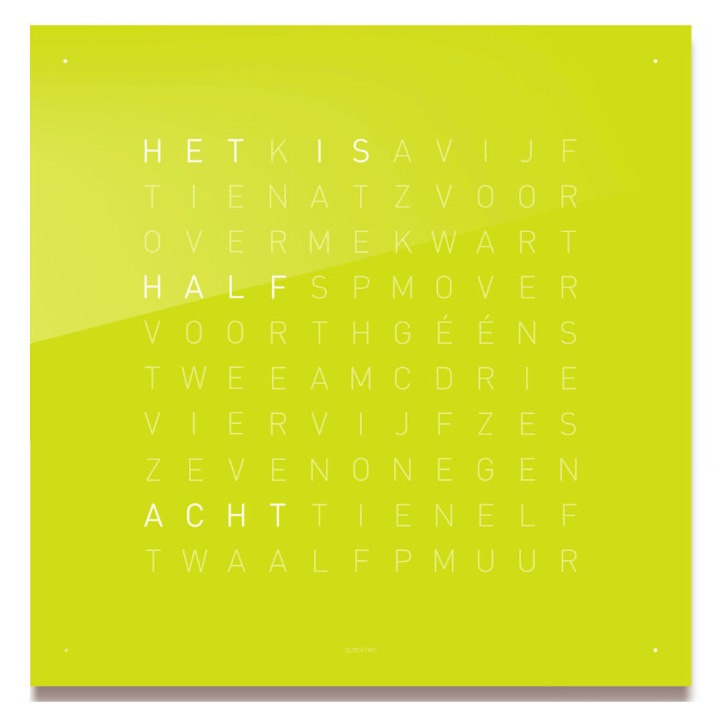 Frontpaneel QlockTwo Classic Qolor - Lime Juice