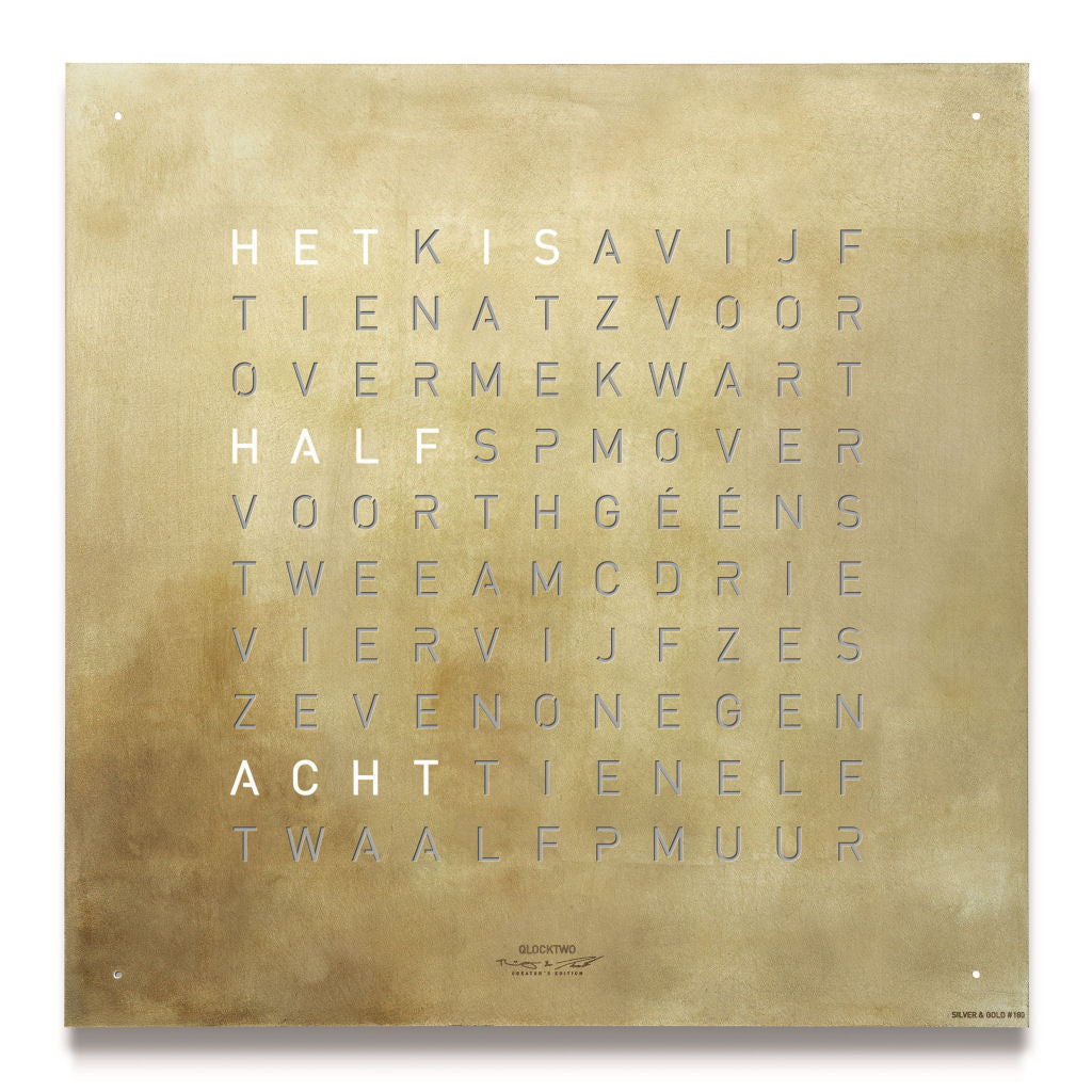 Frontpaneel QlockTwo Touch - Creator's Edition Silver & Gold