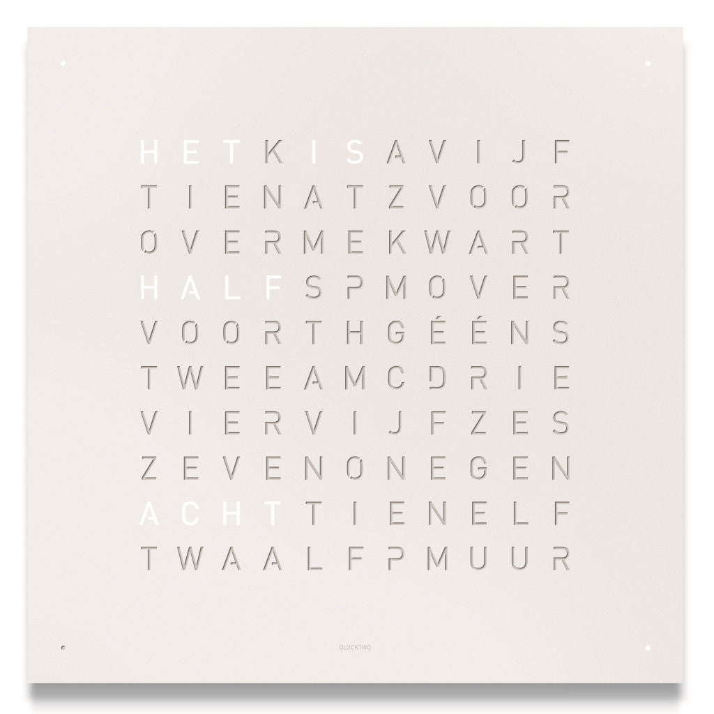 Frontpaneel QlockTwo Classic - Roestvrij Staal - White Pepper