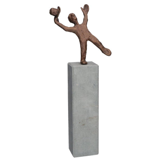 Brons met hardsteen beeld De optimist van de Belgische kunstenaar Francis Méan.