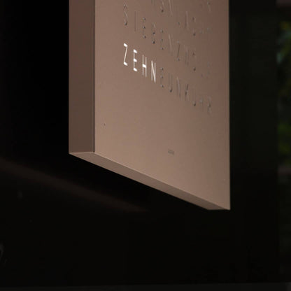 QLOCKTWO Earth 45 - Monochrome Edition - Hazelnut @ stArt to Art