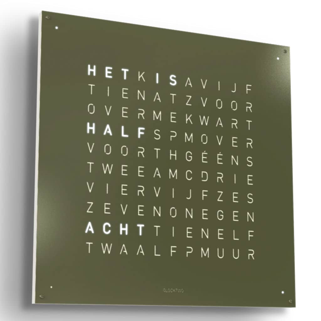 QLOCKTWO Earth 45 - Olive @ stArt to Art