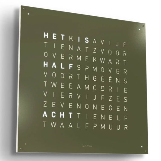 QLOCKTWO Earth 90 - Olive @ stArt to Art