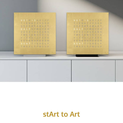 QLOCKTWO Earth 45 - Stand - Gold @ stArt to Art
