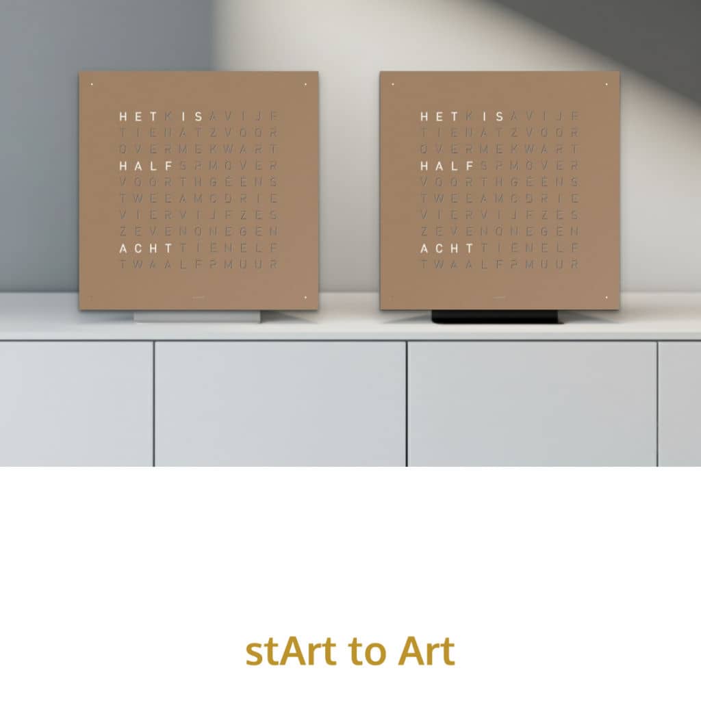 QLOCKTWO Earth 45 - Stand - Hazelnut @ stArt to Art