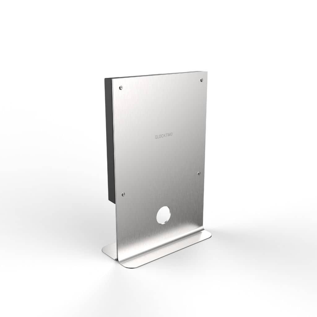 QLOCKTWO Earth 45 - Stand Stainless Steel - Black @ stArt to Art