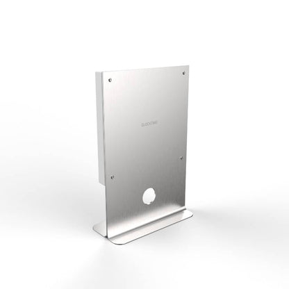 QLOCKTWO Earth 45 - Stand Stainless Steel - White @ stArt to Art