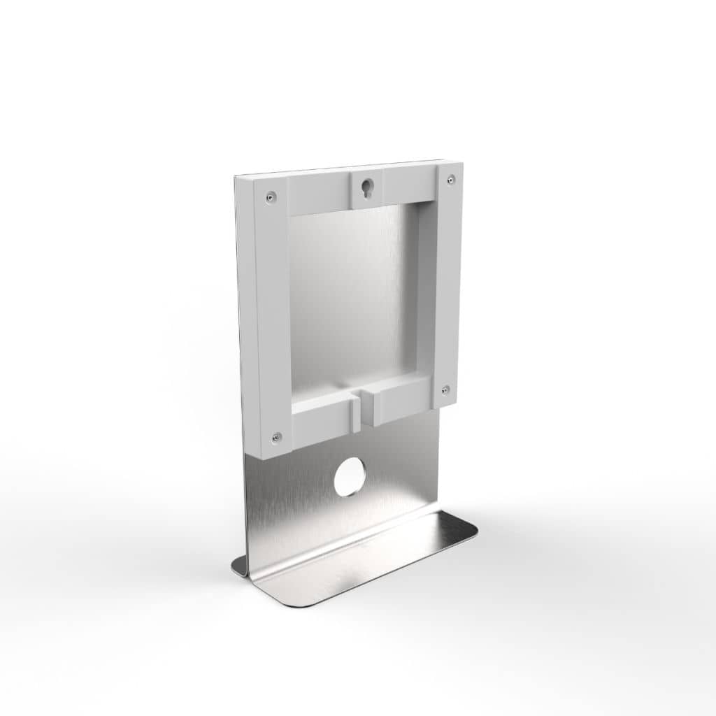 QLOCKTWO Earth 45 - Stand Stainless Steel - White @ stArt to Art