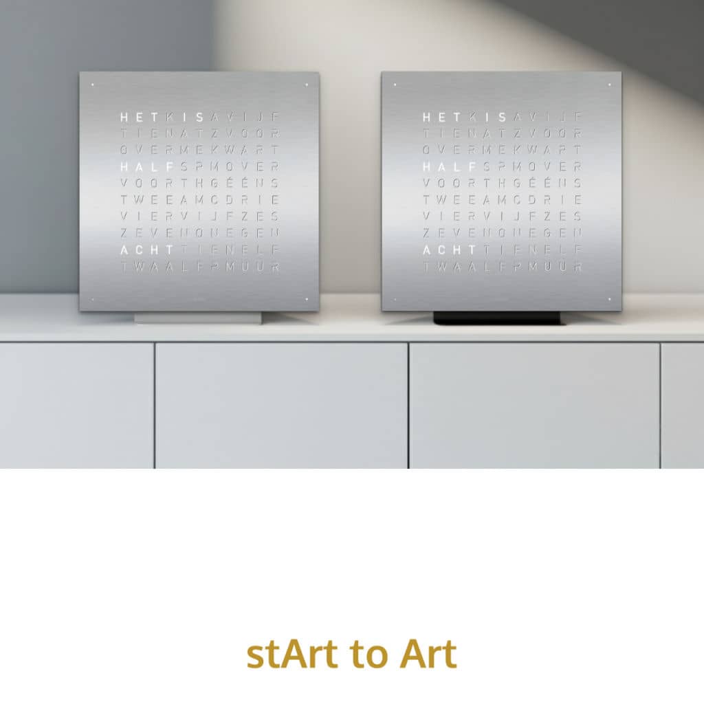 QLOCKTWO Earth 45 - Stand - Stainless Steel @ stArt to Art