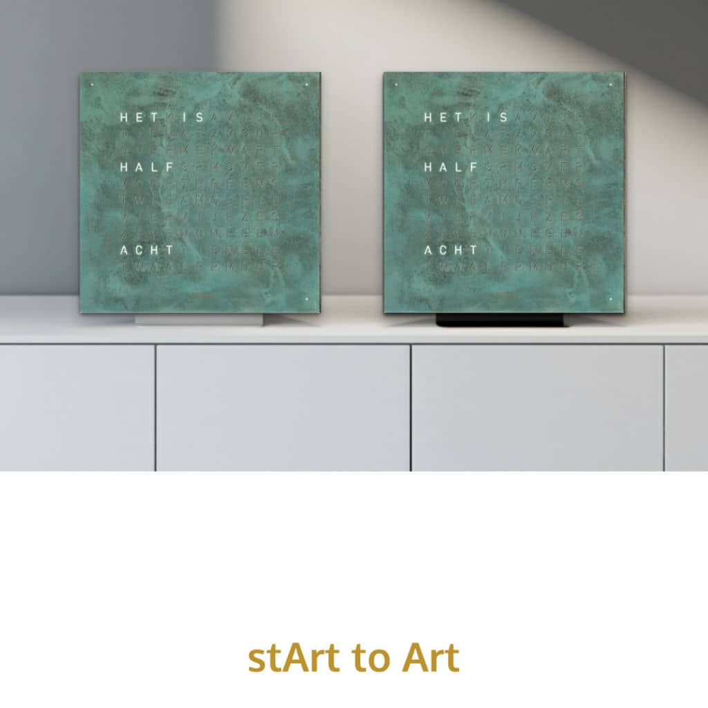 QLOCKTWO Earth 45 - Stand - Vintage Copper @ stArt to Art