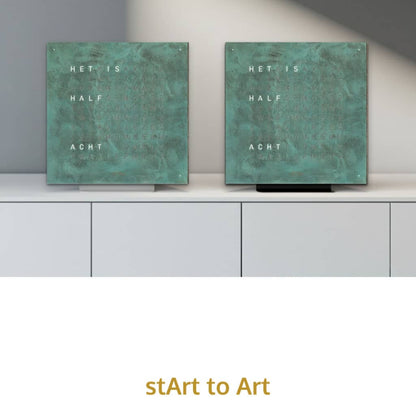 QLOCKTWO Earth 45 - Stand - Vintage Copper @ stArt to Art