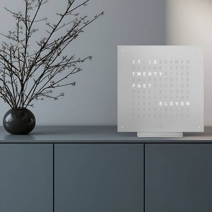 QLOCKTWO Earth 45 - Stand White - White Peper @ stArt to Art