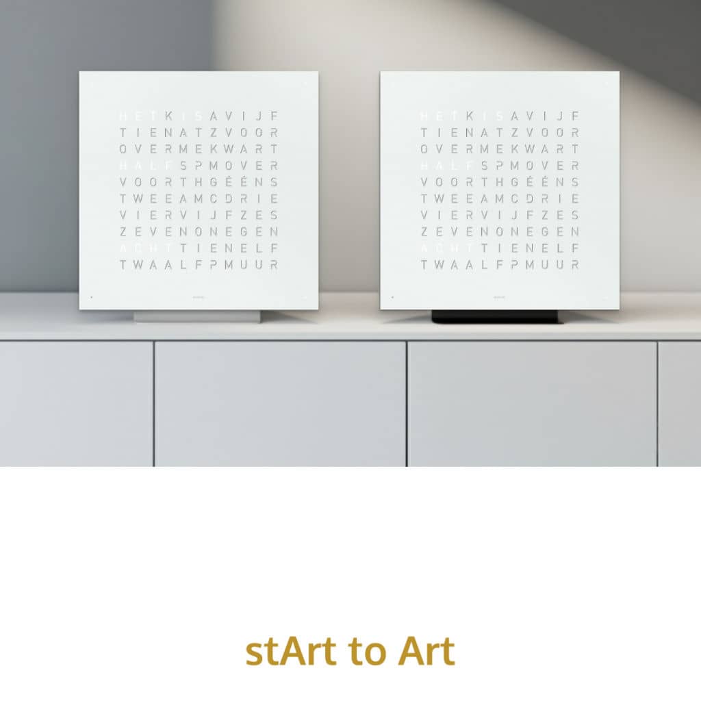 QLOCKTWO Earth 45 - Stand - White Pepper @ stArt to Art
