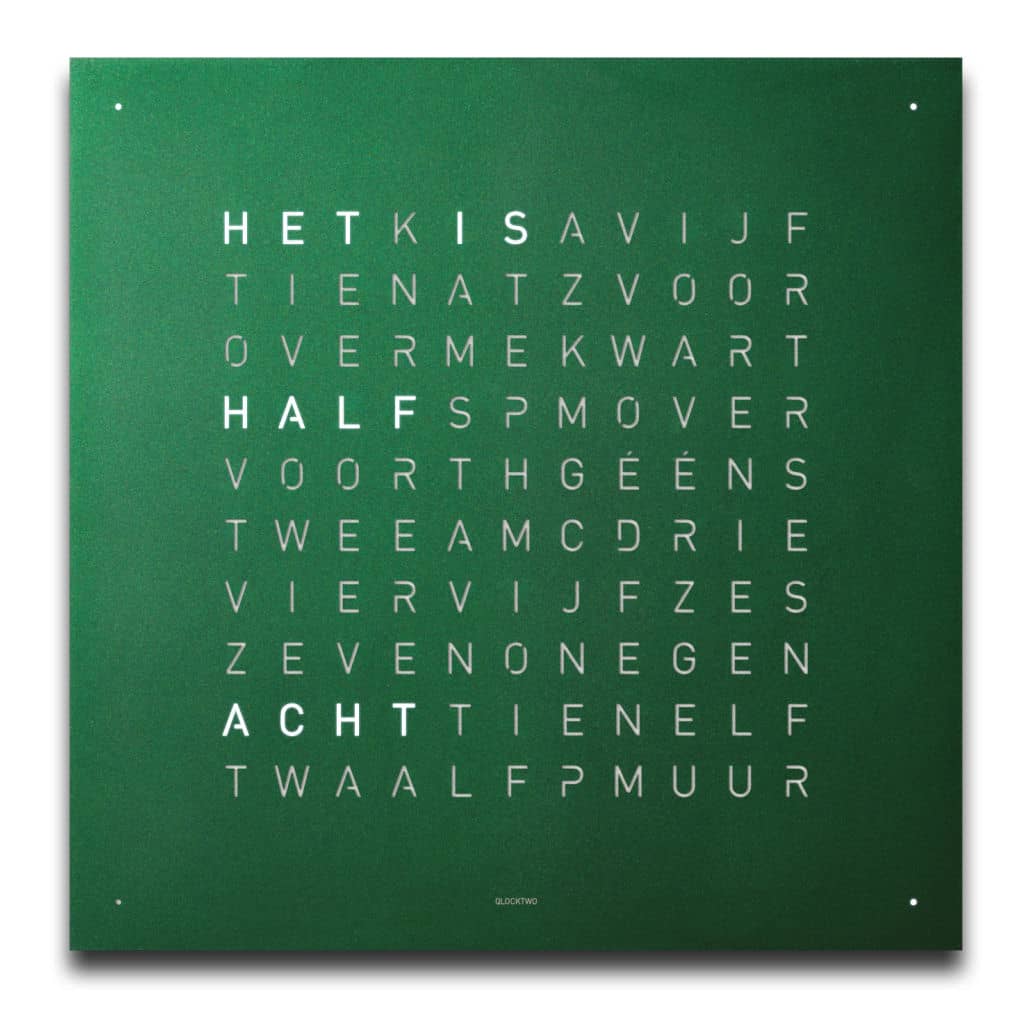 QlockTwo Classic Velvet Green Nederlands