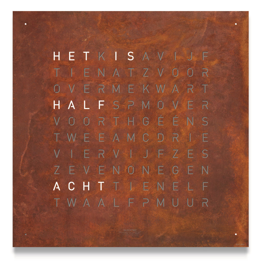 QlockTwo Large Creator's Edition - Rust - Nederlands